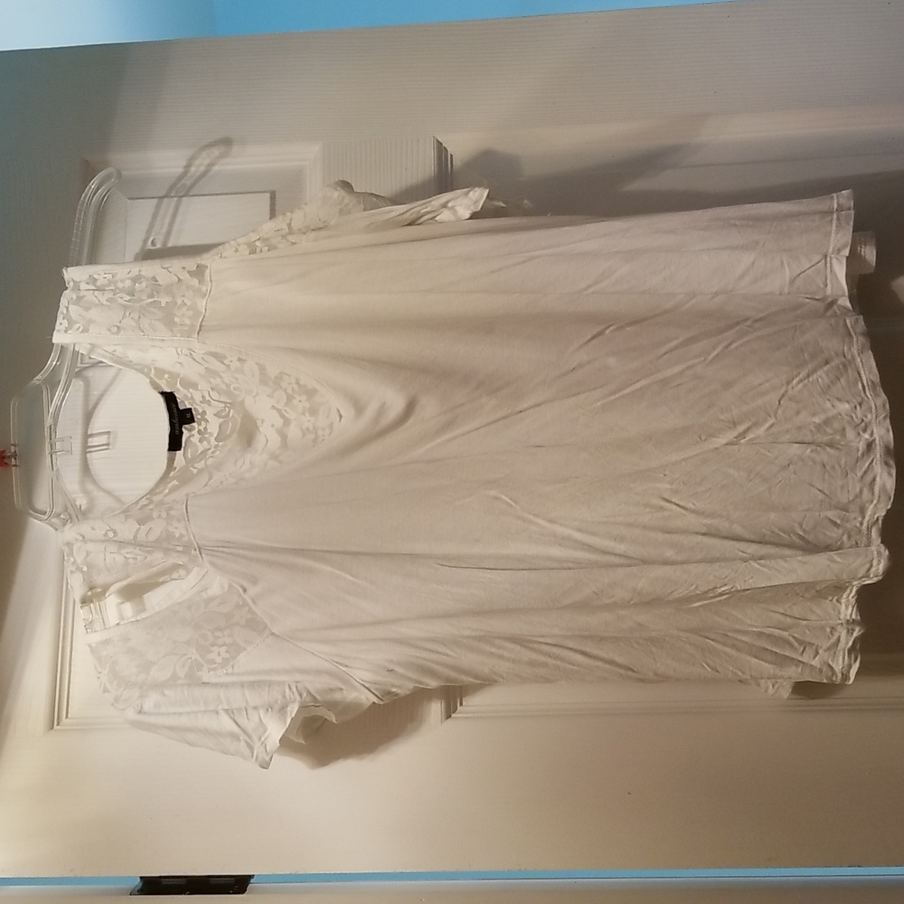 Lace open shoulder top